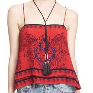 Free People Red Cropped Tank